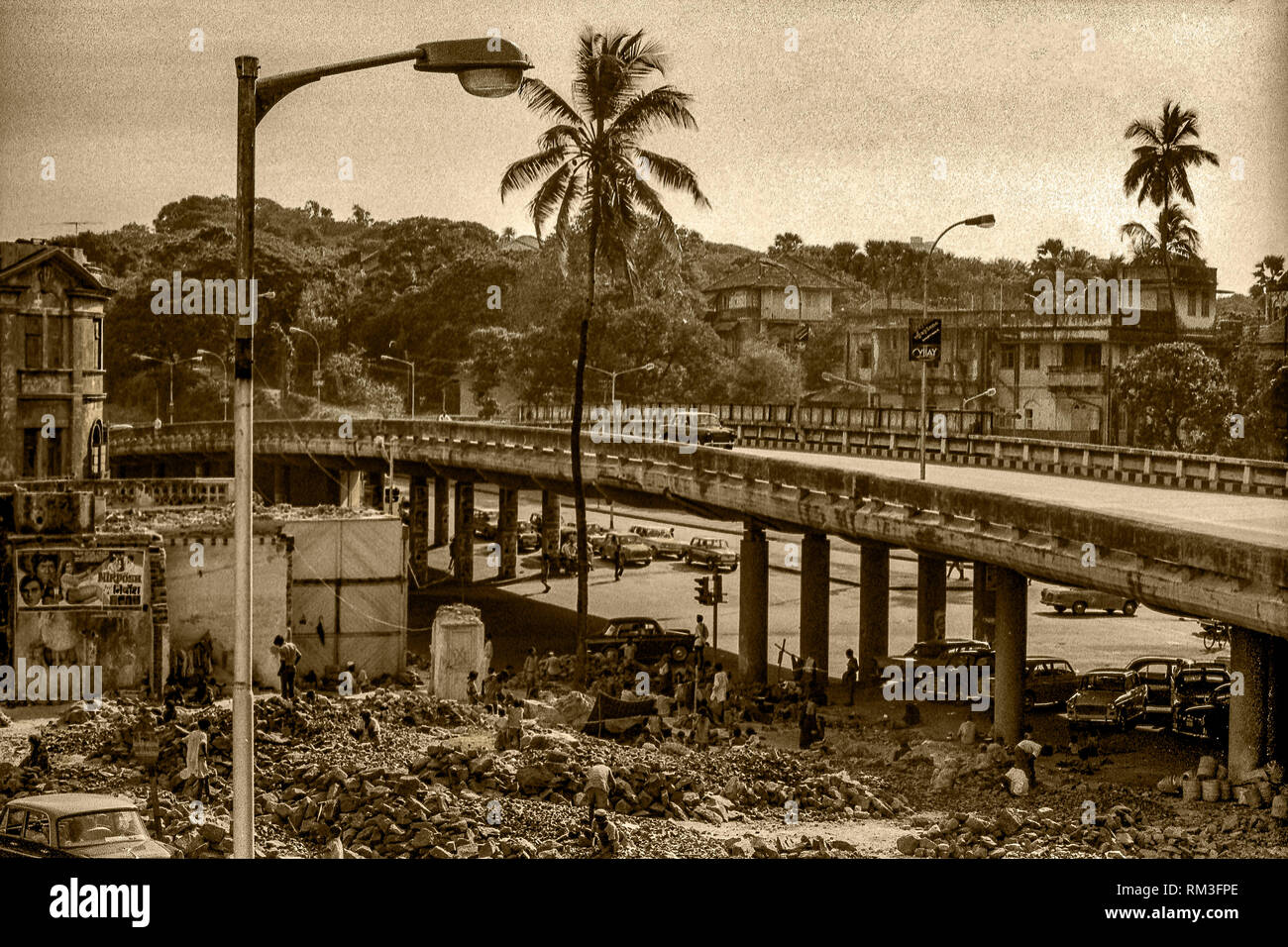 Vintage photo of Kemps Corner flyover, Mumbai, Maharashtra, India, Asia