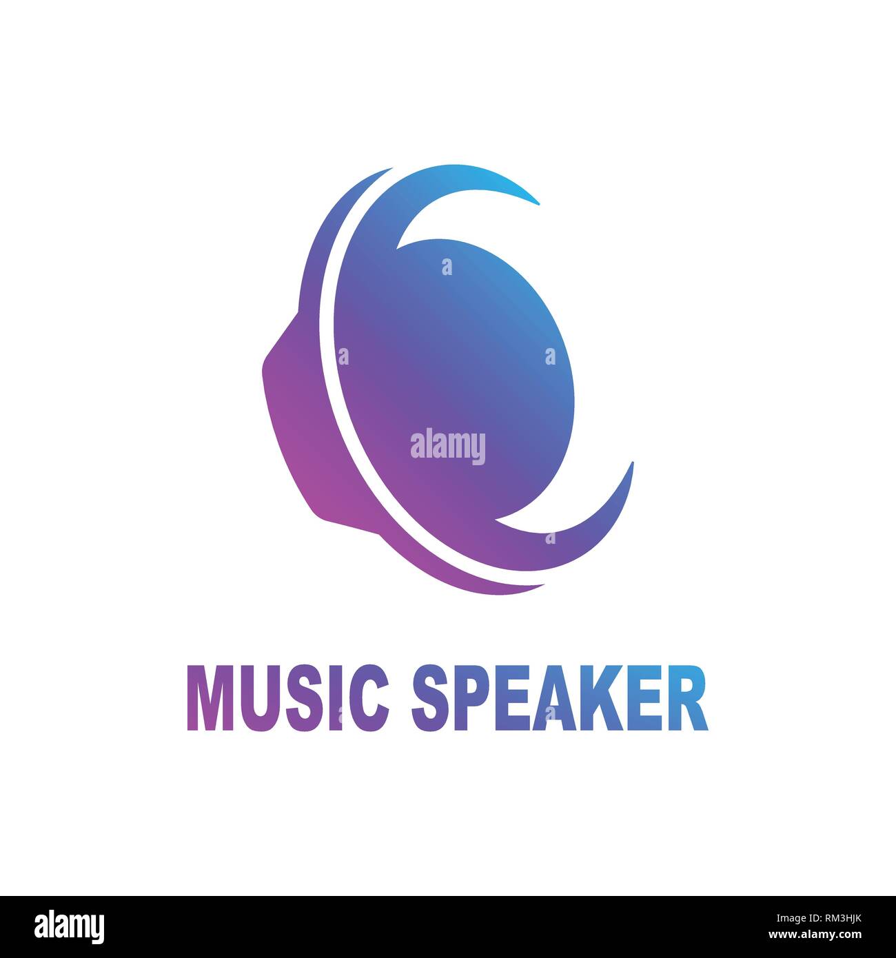 Speaker sound logo. Sound speaker and musical logo template. Woofer vector design. Subwoofer illustration. EPS 10 Stock Vector