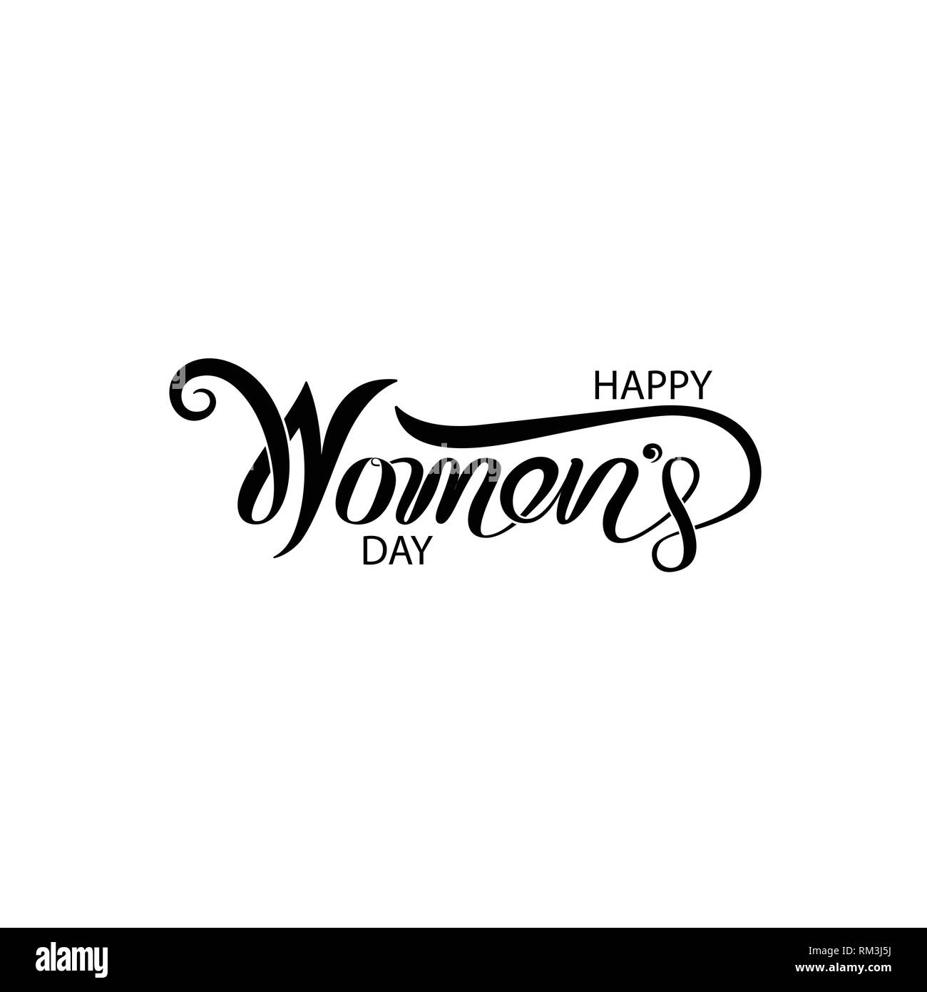 Pink Happy Women's Day Typographical Design Elements. International