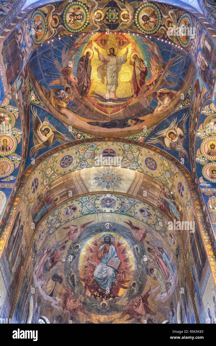 Ceiling And Wall Frescoes Church Of The Savior On Spilled