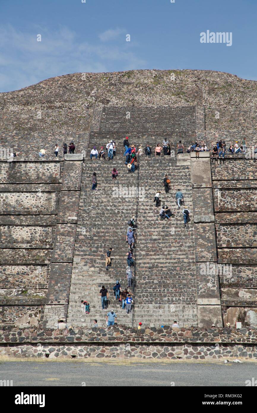 Pyramid of the Moon, Teotihuacan Archaeological Zone, State of Mexico, Mexico Stock Photo