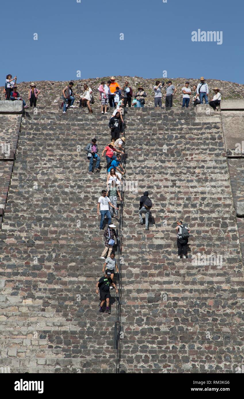 Pyramid of the Moon, Teotihuacan Archaeological Zone, State of Mexico, Mexico Stock Photo