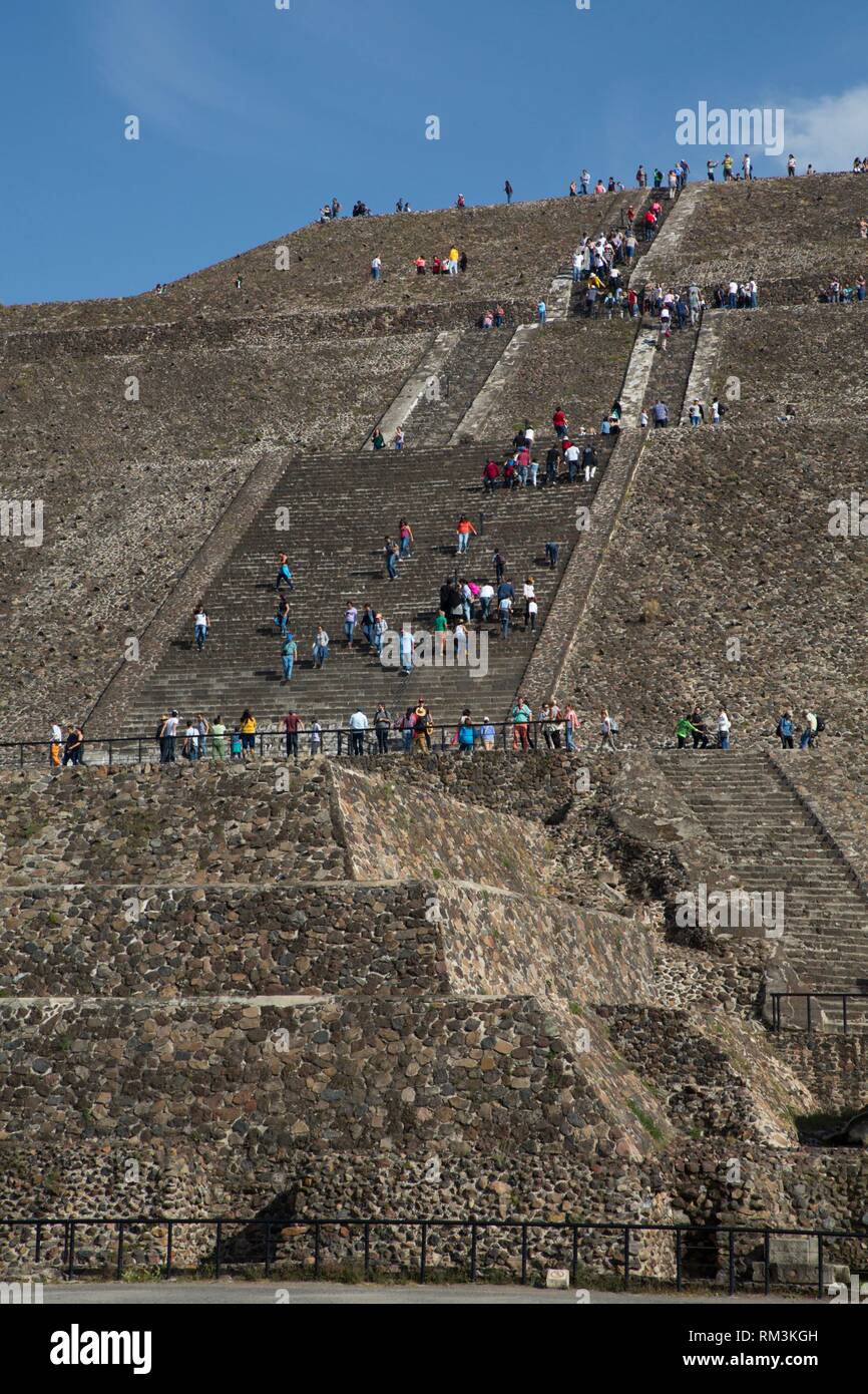 Pyramid of the Sun, Teotihuacan Archaeological Zone, State of Mexico, Mexico Stock Photo
