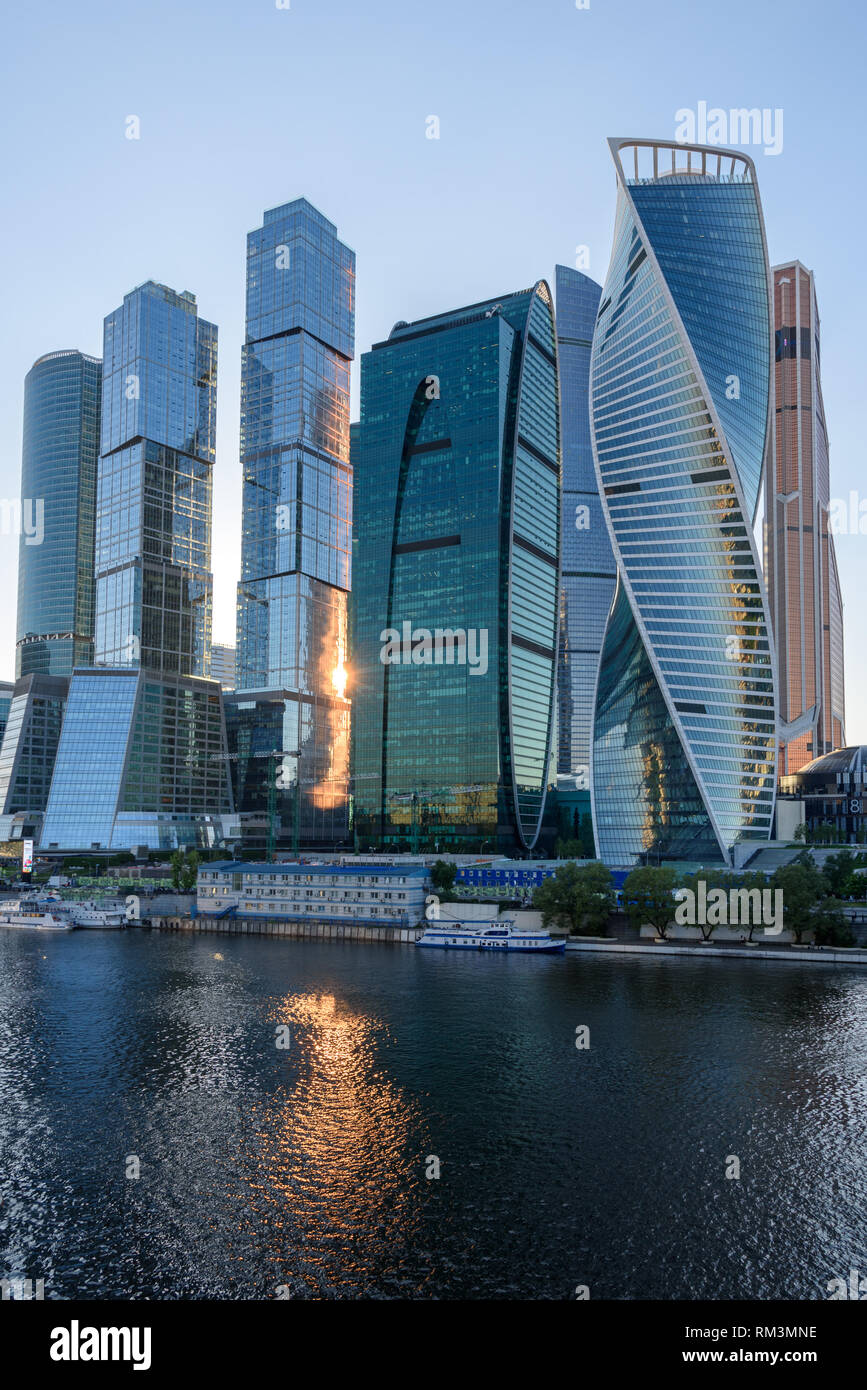 Business district in Moscow - Moscow International Business Center 'Moscow City', Russia Stock Photo
