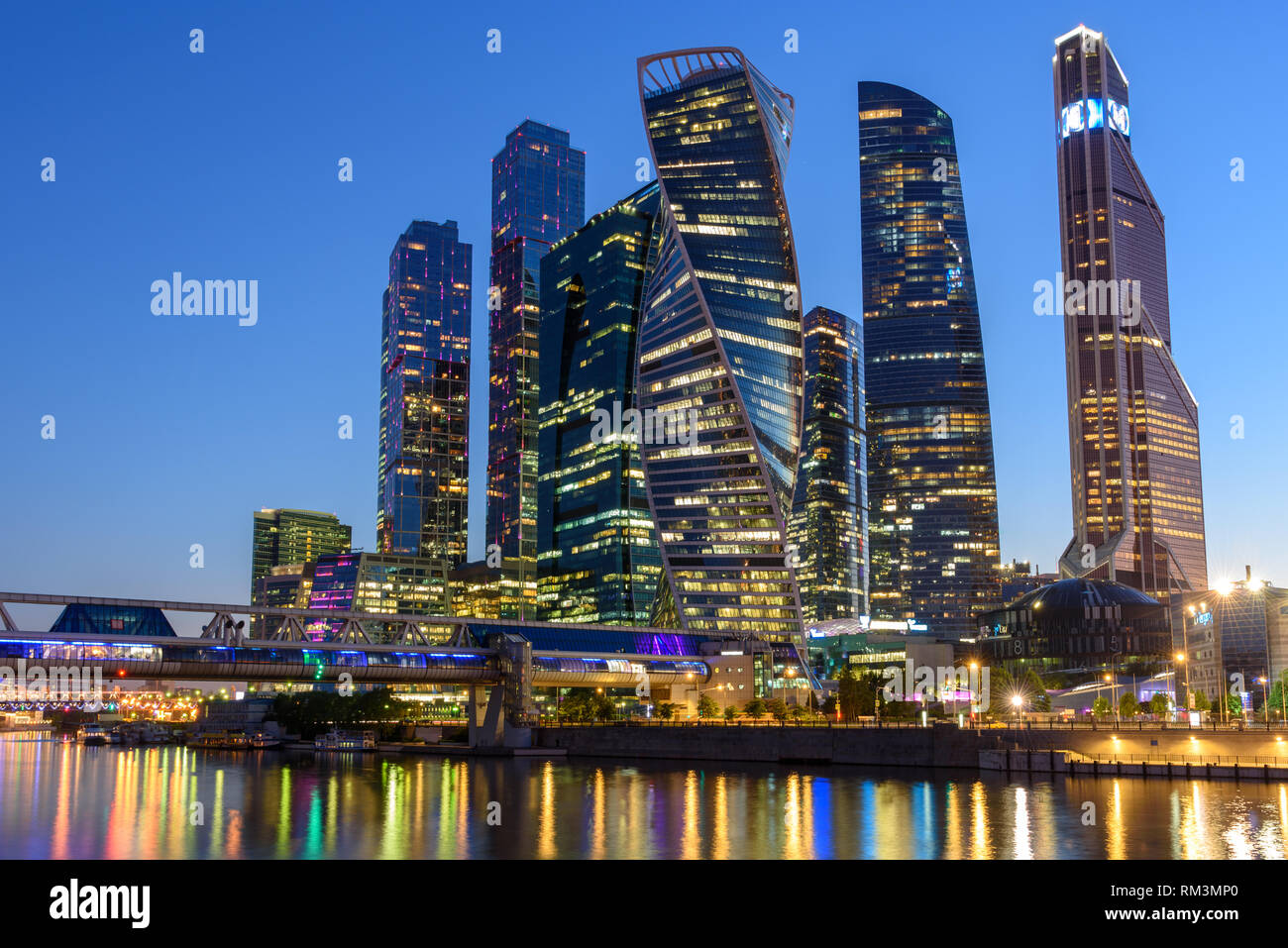 View of the buildings of the business district of Moscow - Moscow City Stock Photo