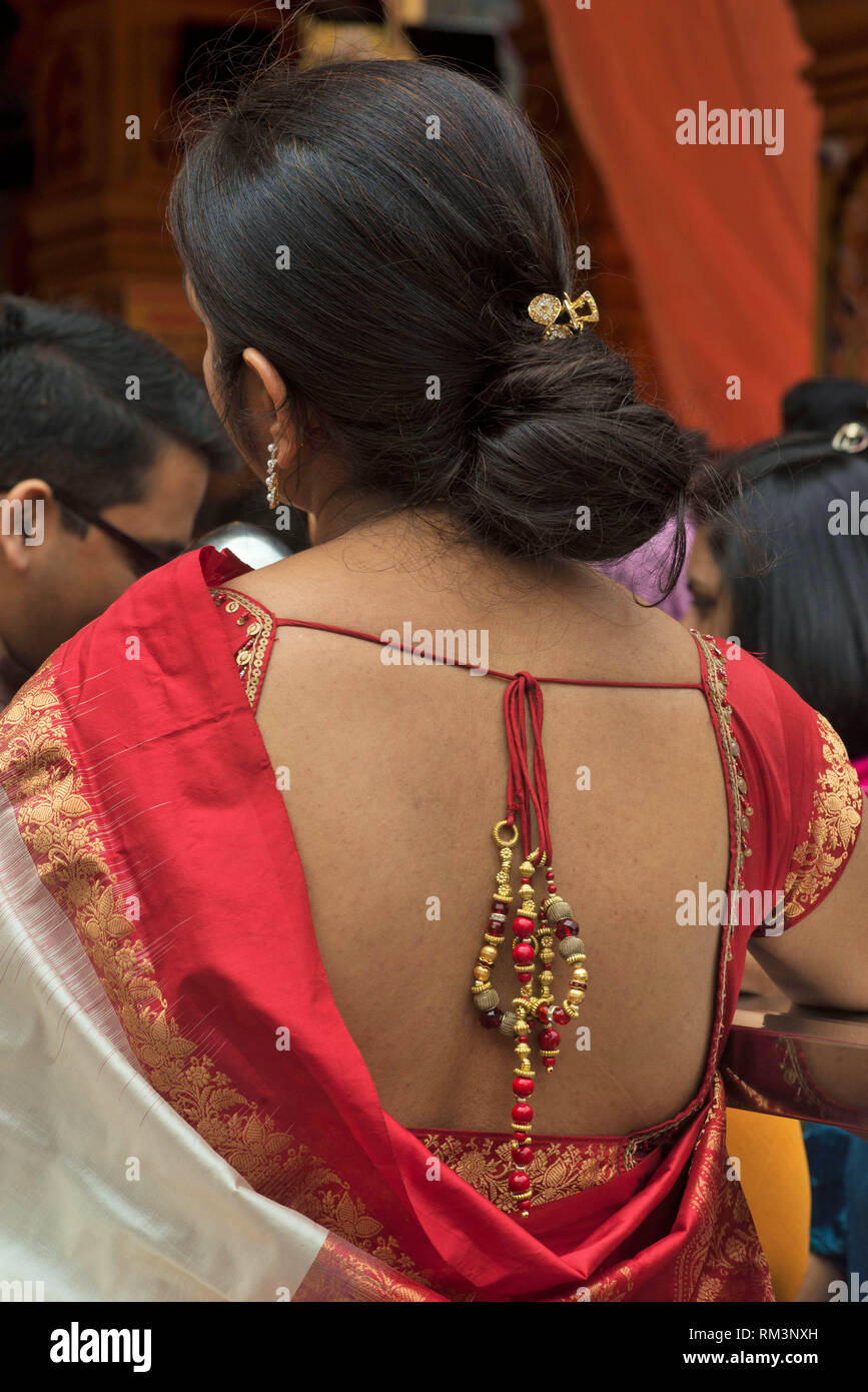 backless choli with saree, Pune, Maharashtra, India, Asia Stock