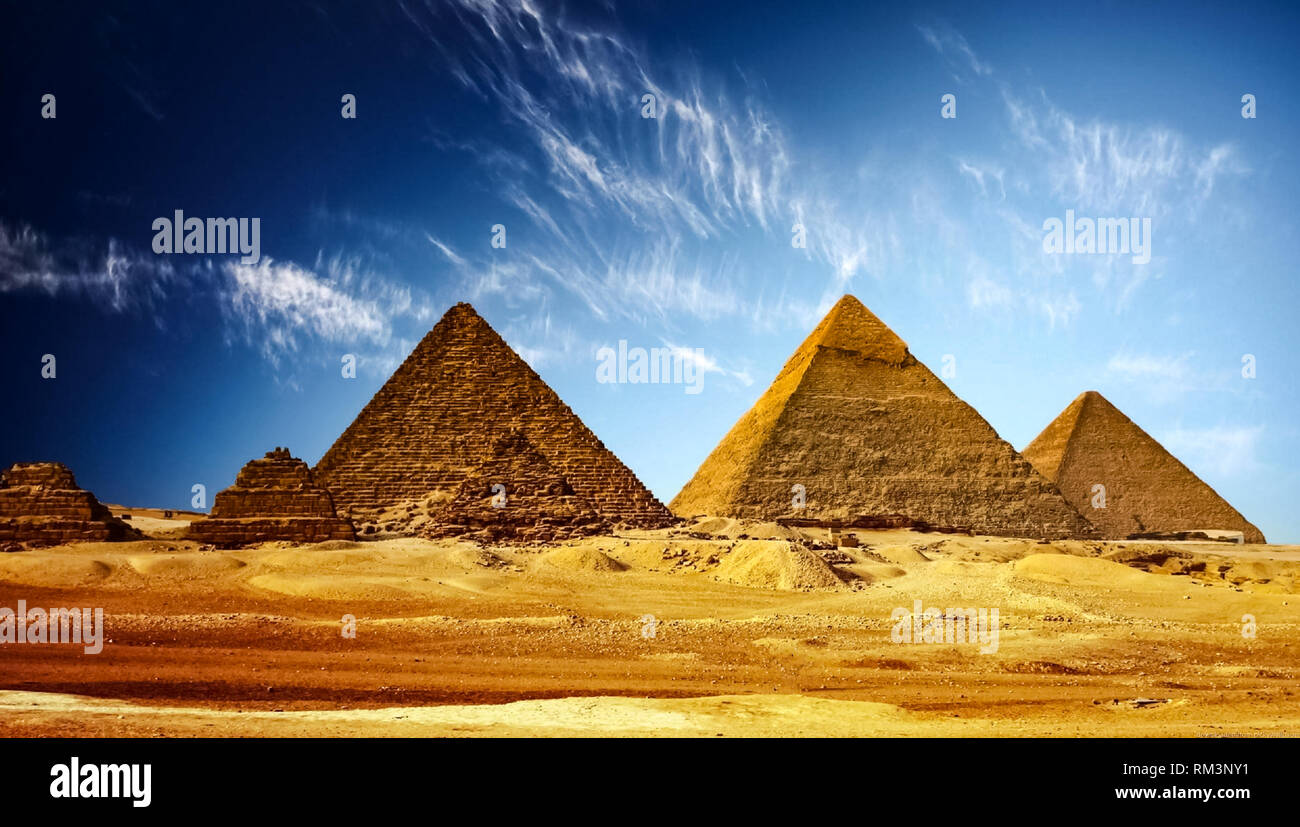 Egyptian pyramid in Giza. Architectural heritage of ancient Egyptian ...