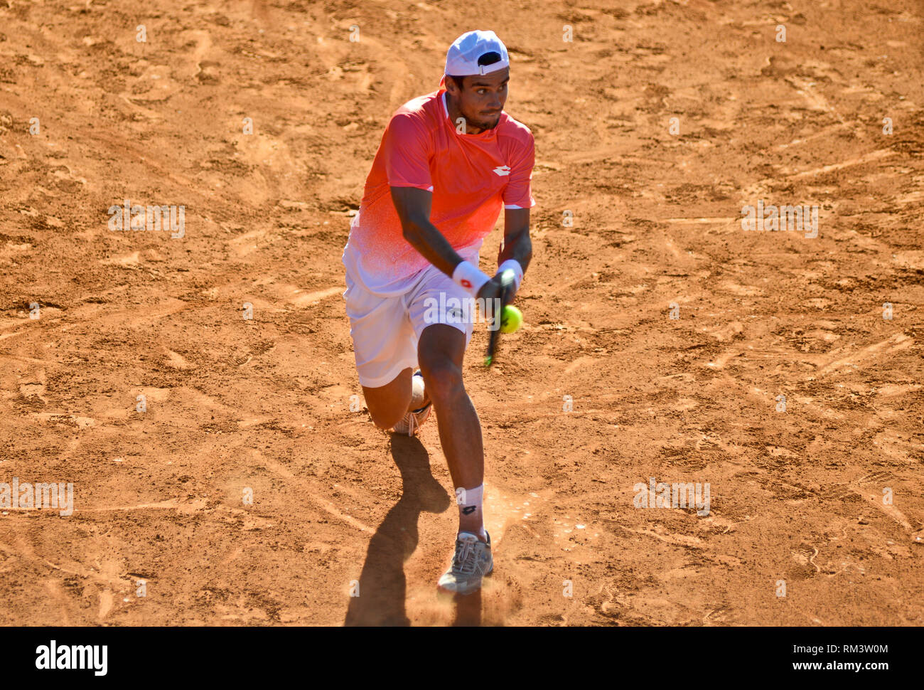 Buenos Aires, Argentina. 12th Feb 2019. Guido Pella (Argentina) defeated Francisco Cerundolo and advances to the second round of the Argentina Open, an ATP 250 tennis tournament Credit: Mariano Garcia/Alamy Live News Stock Photo