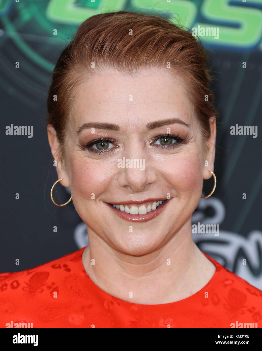 Los Angeles, North Hollywood, United States. 12th Feb, 2019. NORTH HOLLYWOOD, LOS ANGELES, CA, USA - FEBRUARY 12: Actress Alyson Hannigan arrives at the Los Angeles Premiere Of Disney Channel's 'Kim Possible' held at the Saban Media Center at the Television Academy on February 12, 2019 in North Hollywood, Los Angeles, California, United States. (Photo by Xavier Collin/Image Press Agency) Credit: Image Press Agency/Alamy Live News Stock Photo