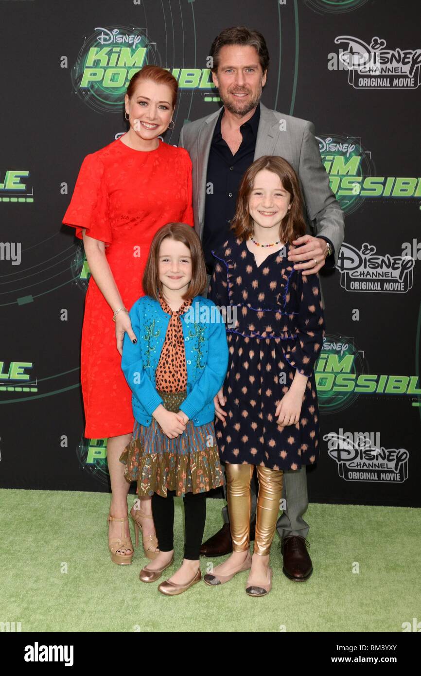 Alyson Hannigan, Keeva Jane Denisof, Satyana Marie Denisof, Alexis Denisof at arrivals for KIM POSSIBLE Premiere, Television Academy, Los Angeles, CA February 12, 2019. Photo By: Priscilla Grant/Everett Collection Stock Photo