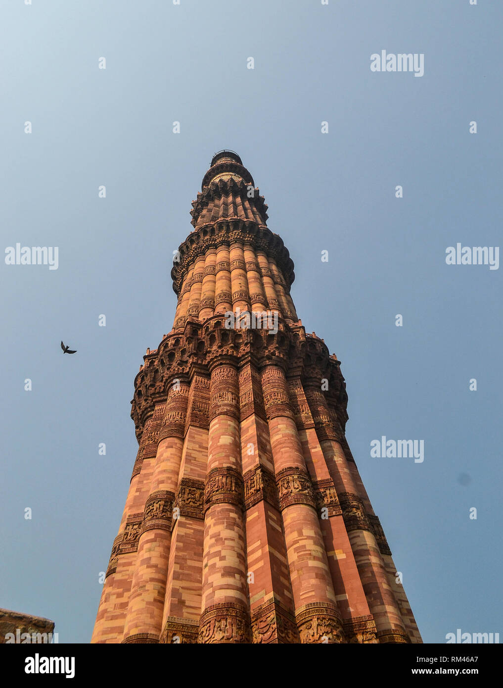 Delhi, DELHI, India. 13th Feb, 2018. A general view of the historic 72.55m (239 ft) Qutab Minar in Delhi, India. Qutab Minar, a UNESCO World Heritage Site, is the tallest minaret in India. Credit: Saqib Majeed/SOPA Images/ZUMA Wire/Alamy Live News Stock Photo