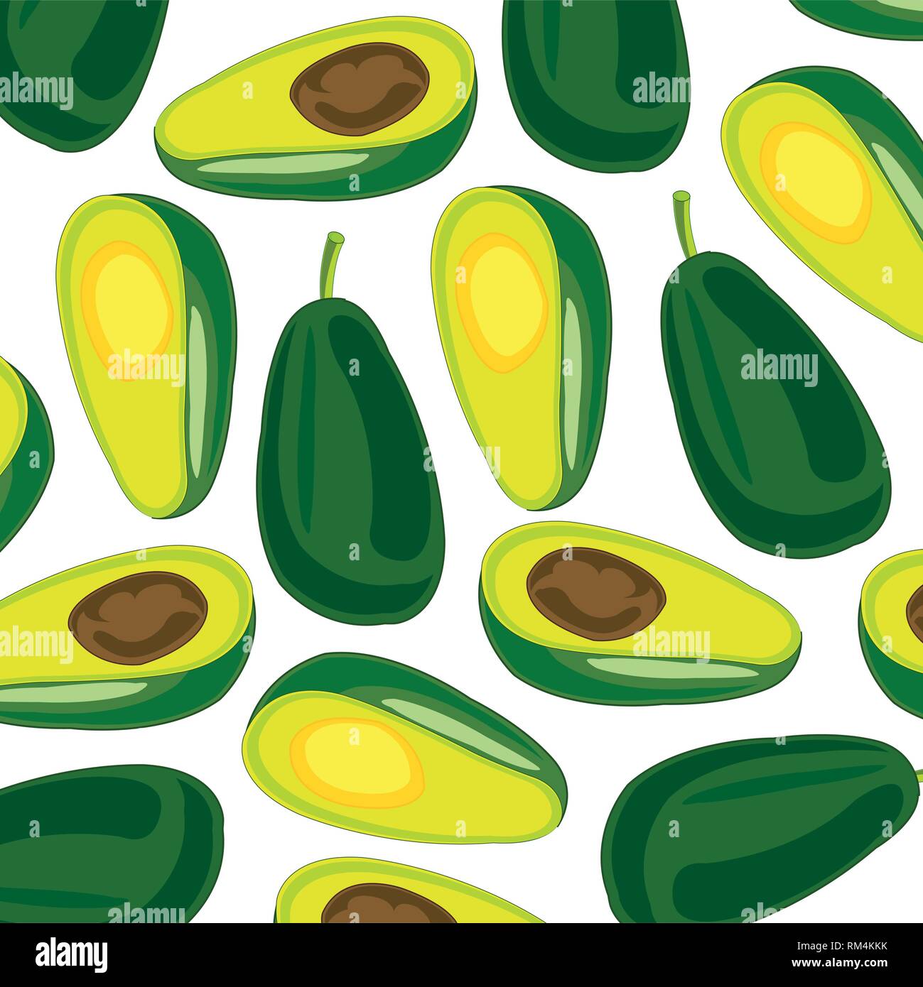 Fruit avocado pattern on white background is insulated Stock Vector