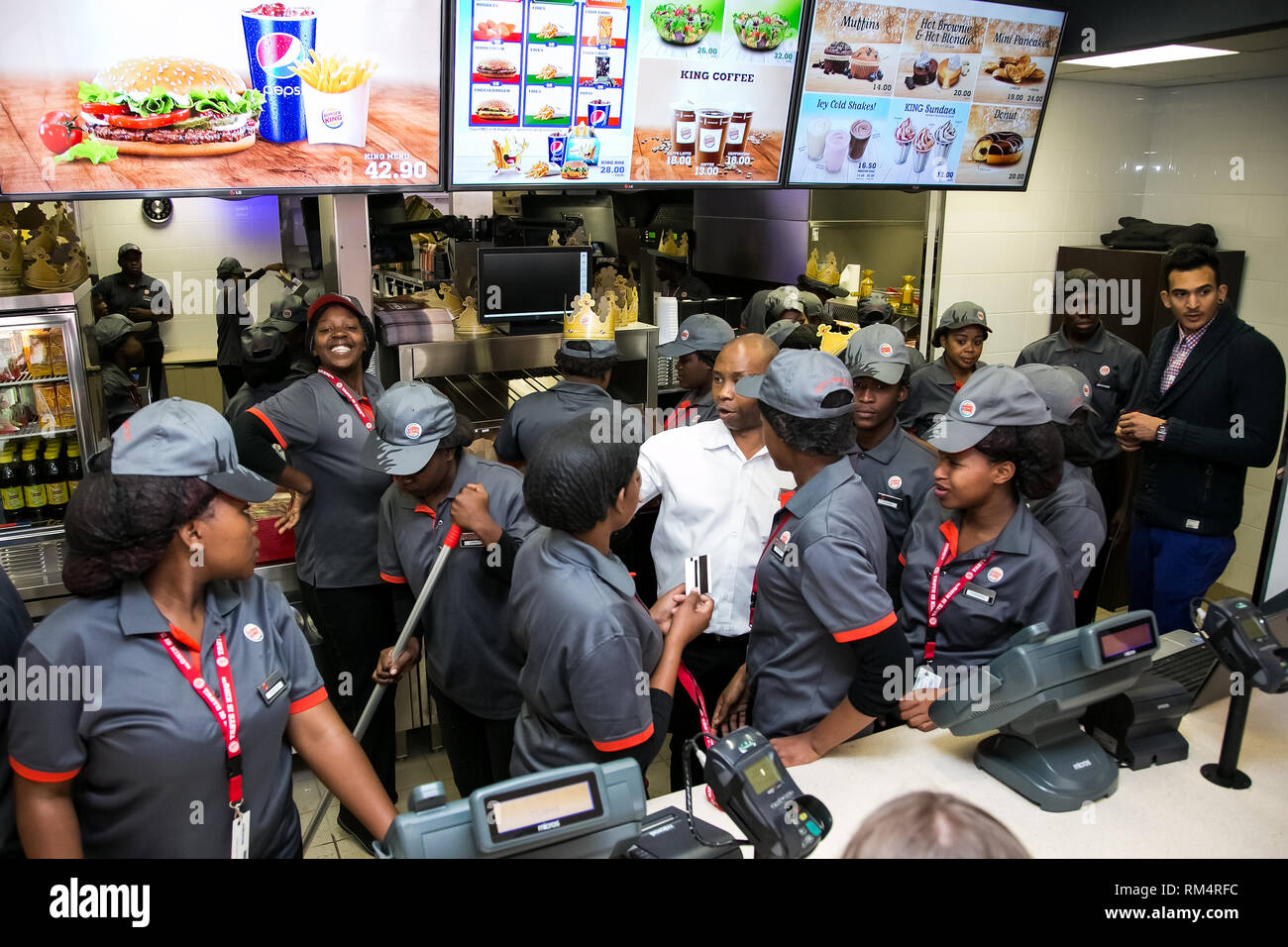 Pretoria, South Africa June 28 2014 Staff at Burger King Restaurant