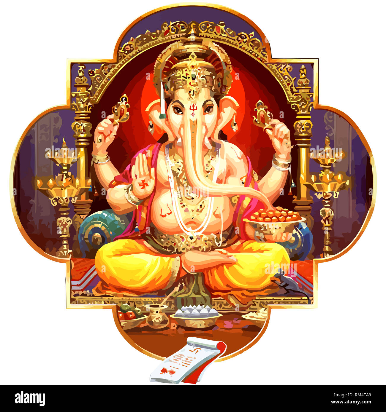 White Tee With Seated Ganesha White Tee With Seated Ganesha