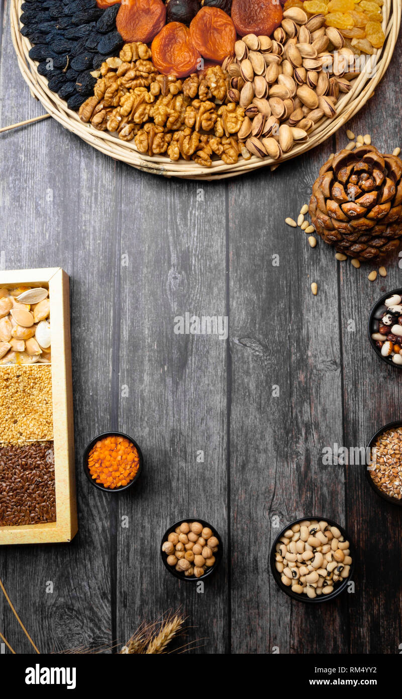 Healthy food. Selection of good carbohydrate sources, high fiber rich