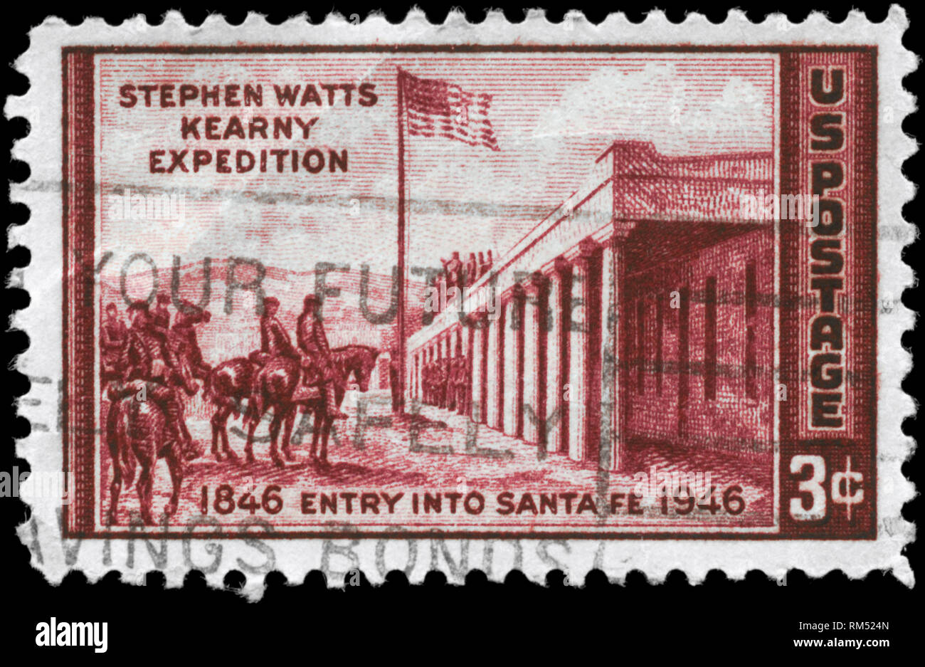 USA - CIRCA 1946: A Stamp printed in USA shows the “Capture of Santa Fe