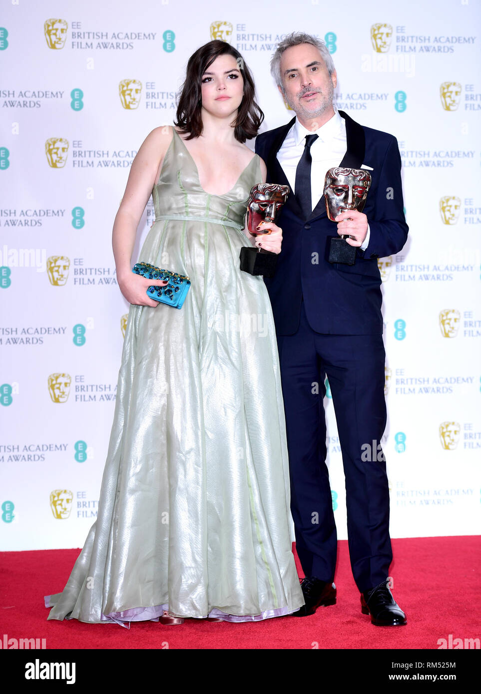 Alfonso Cuaron and Daughter Tess Bu Cuaron with his Best Film and Best