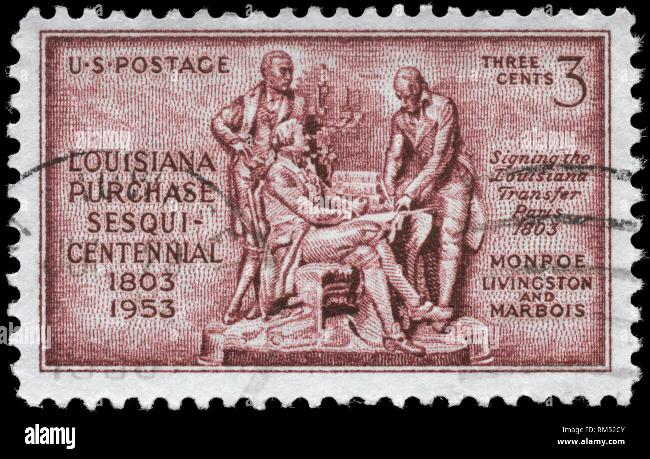 USA CIRCA 1953 A Stamp printed in USA devoted to Louisiana Purchase