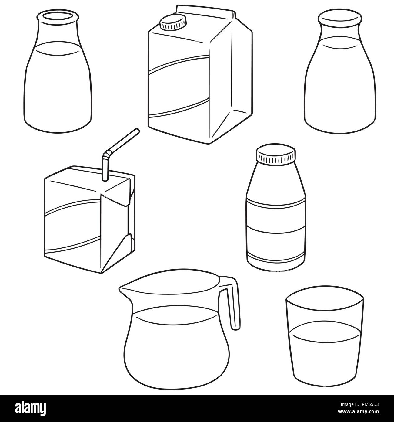 vector set of milk Stock Vector Image & Art - Alamy