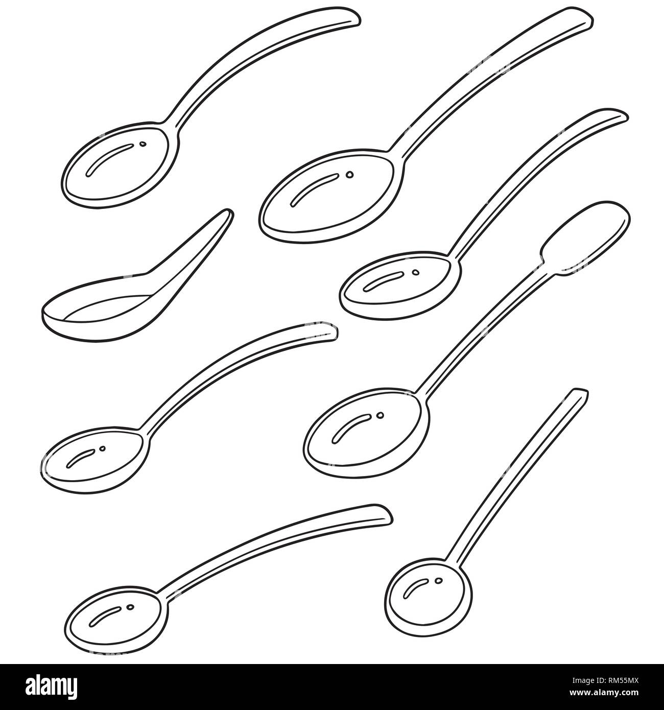 vector set of spoon Stock Vector Image & Art Alamy