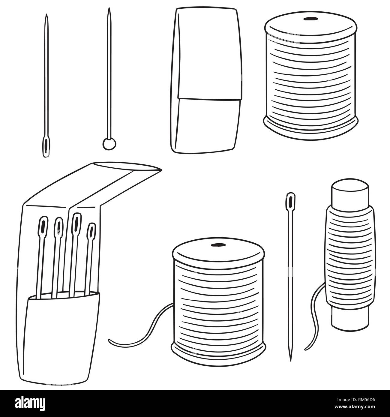 vector set of sewing accessories Stock Vector