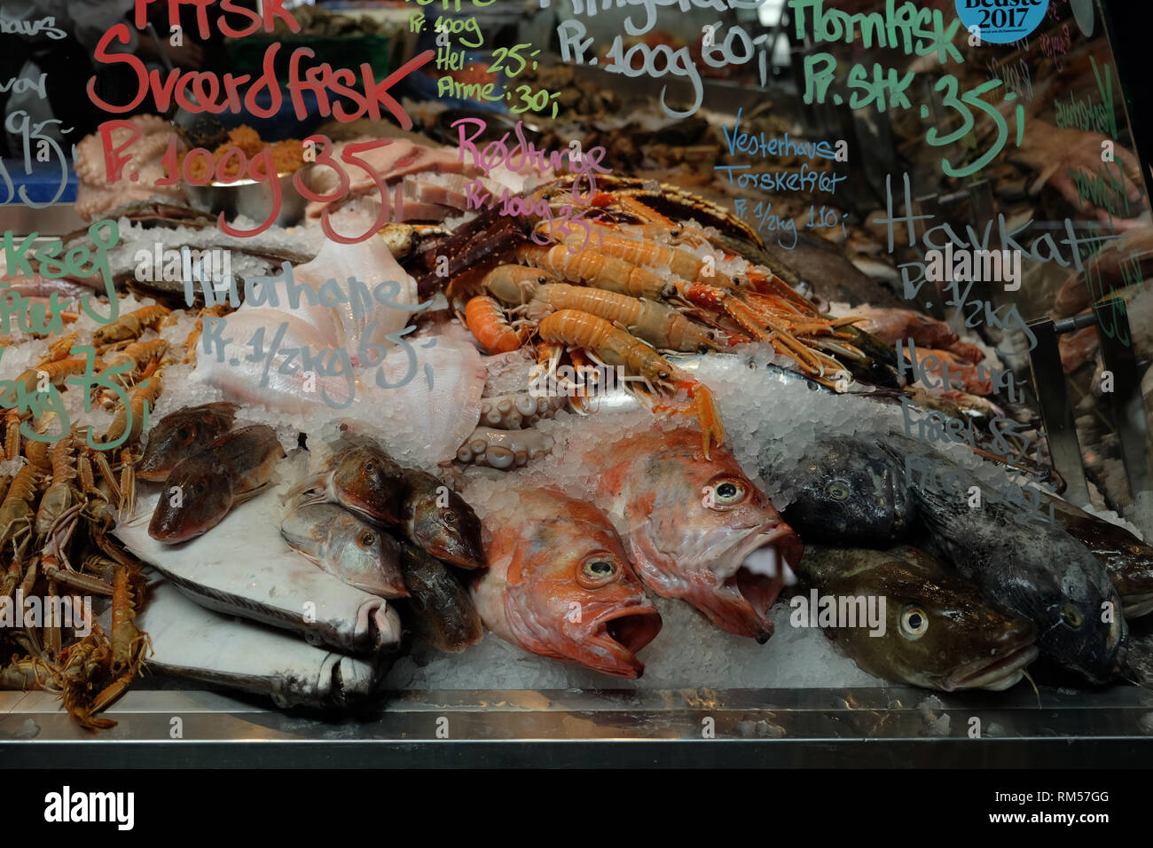 Fish market in Copenhagen Stock Photo Alamy
