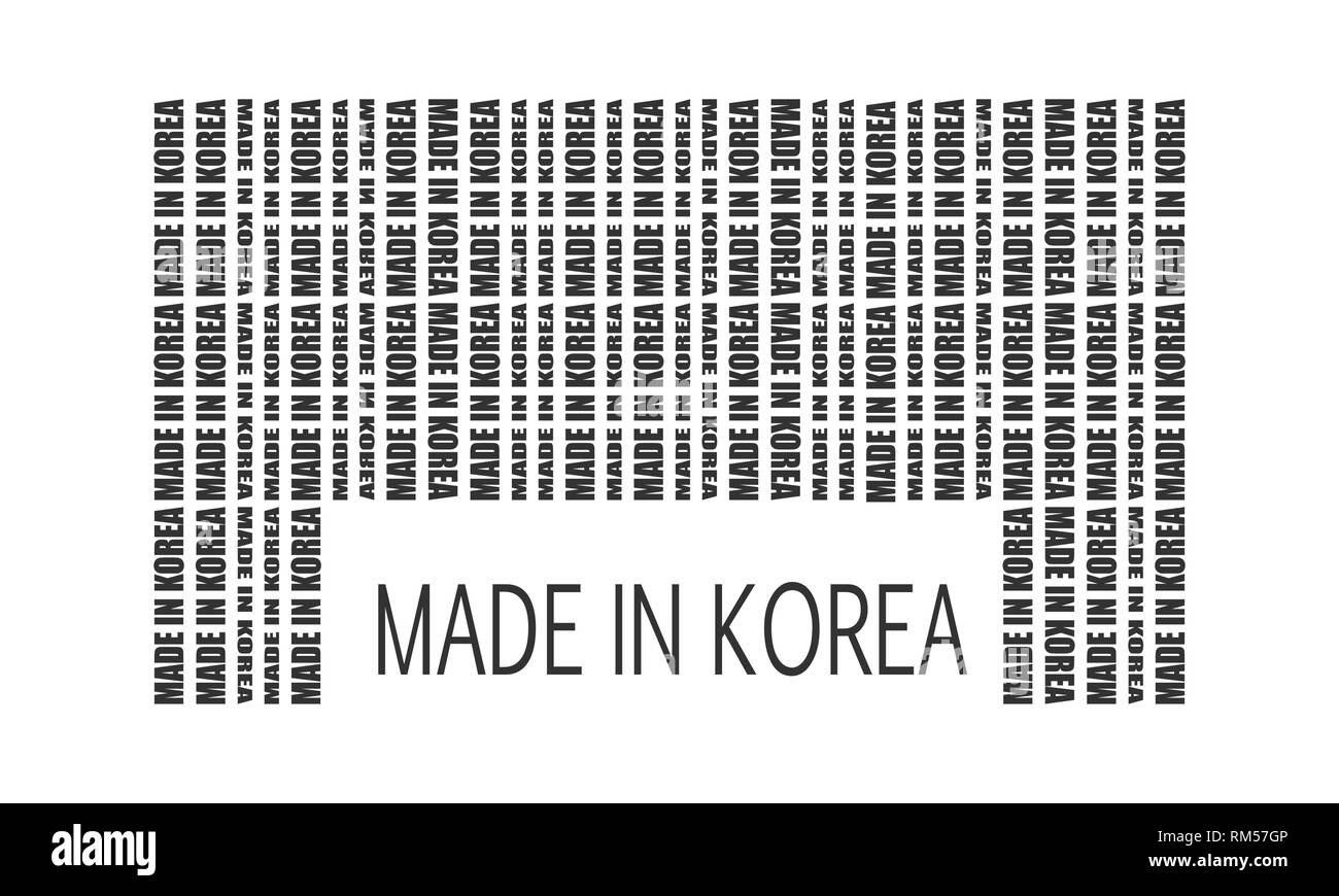 Made in Korea text Stock Vector