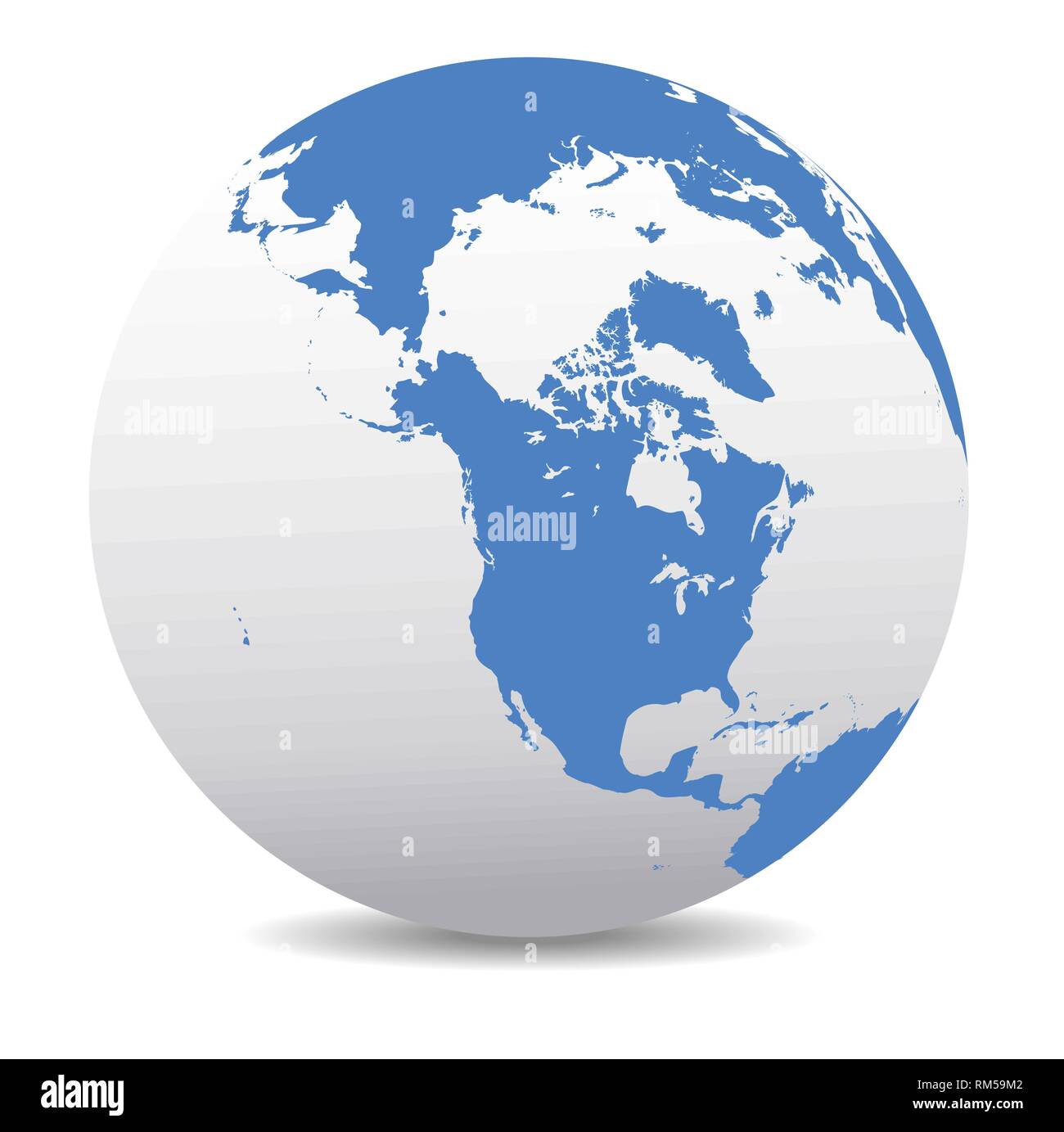 Canada, North America, Siberia and Japan Global World, Vector Map Icon of the World Globe Stock Vector