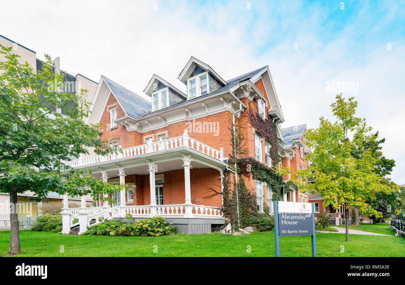 Kingston, OCT 5: Exterior view of the Abramsky House of Queen's University on OCT 5, 2018 at Kingston, Canada Stock Photo