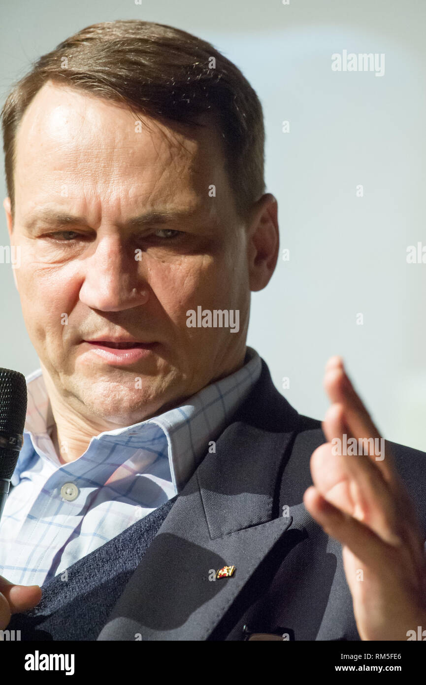 Radoslaw Sikorski in Gdynia, Poland. February 10th 2019  © Wojciech Strozyk / Alamy Stock Photo Stock Photo