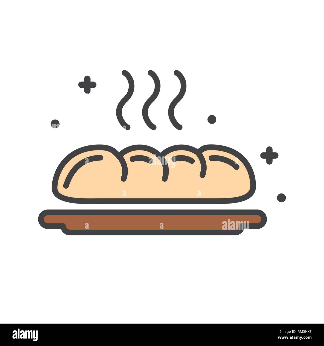 Bread outline icon on white background for graphic and web design ...