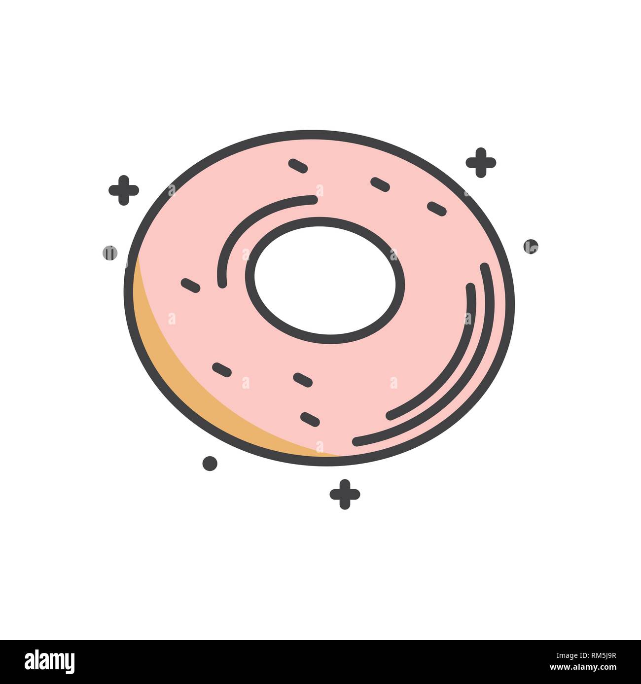 Donut outline icon on white background for graphic and web design ...