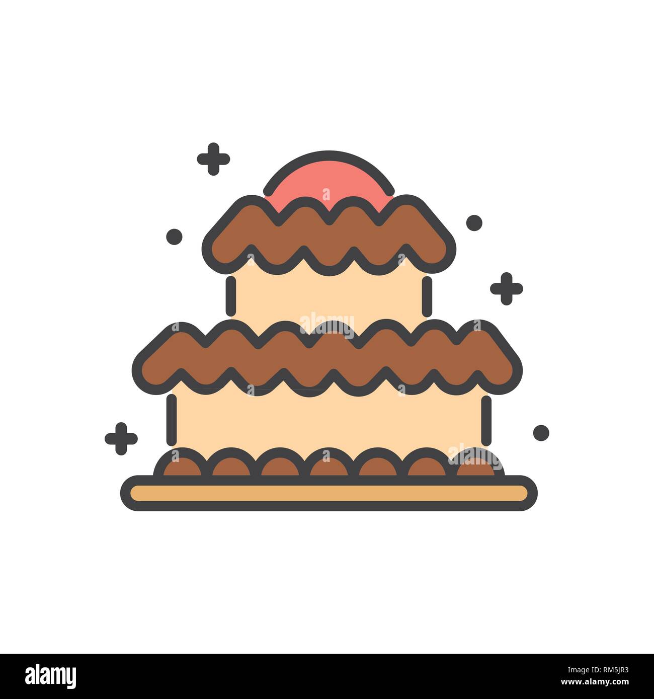 Cake outline icon on white background for graphic and web design ...