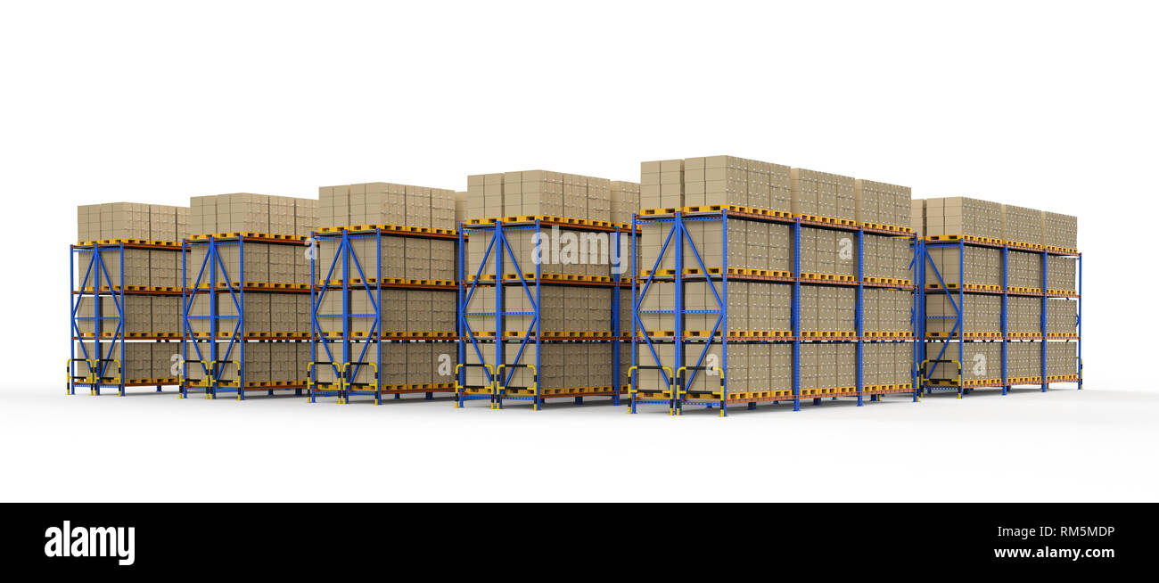 Warehouse storage racks boxes goods Cut Out Stock Images & Pictures Alamy