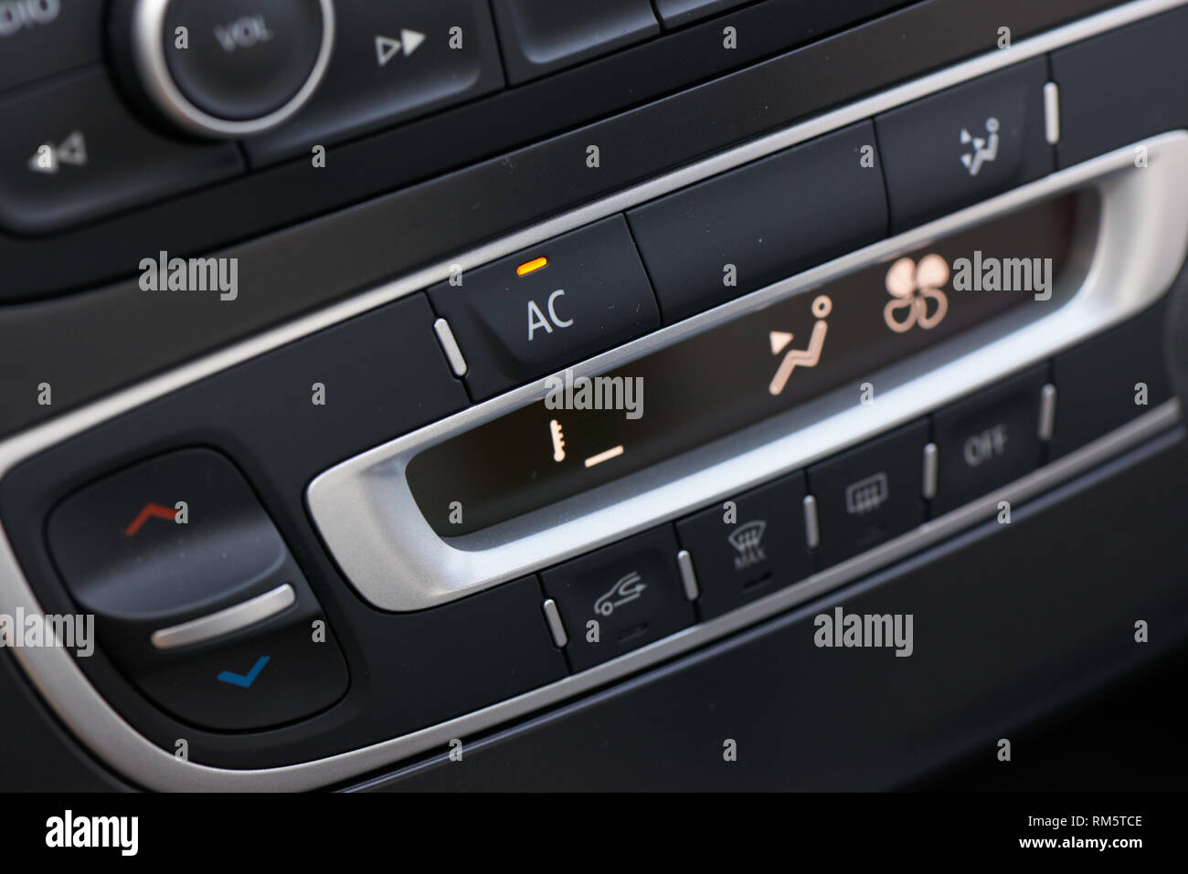 An air conditioner control panel for controlling air circulation, wind