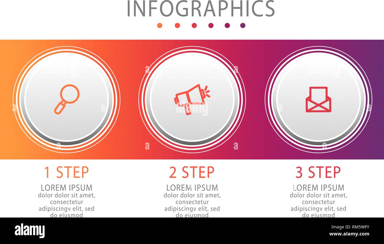 Modern vector illustration. Infographic circles template with three ...