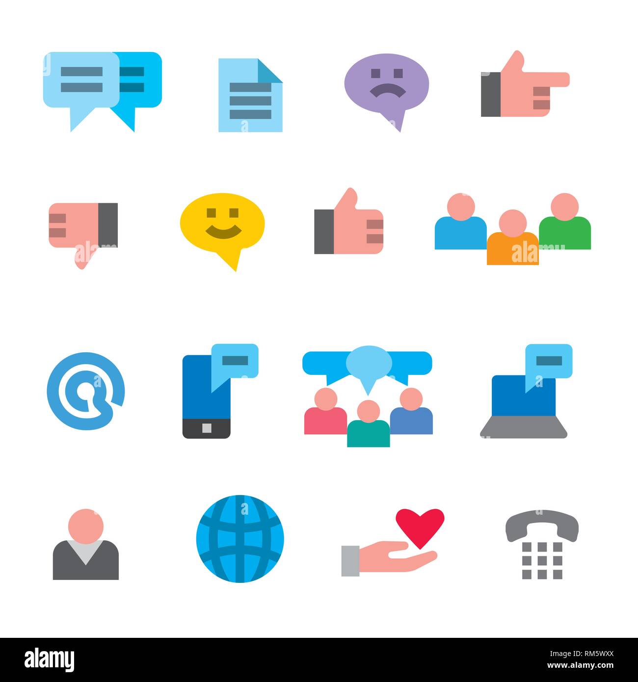 illustration of social media and network icons set Stock Vector Image ...
