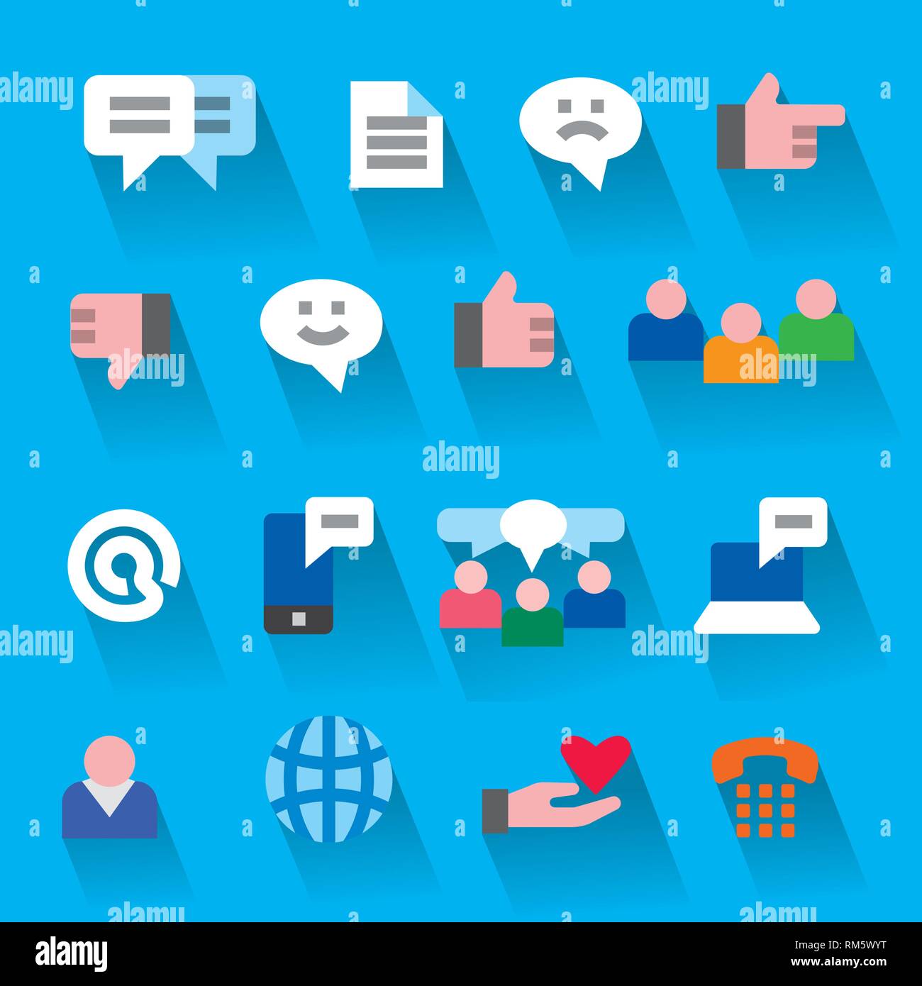 illustration of social media and network icons set Stock Vector Image ...