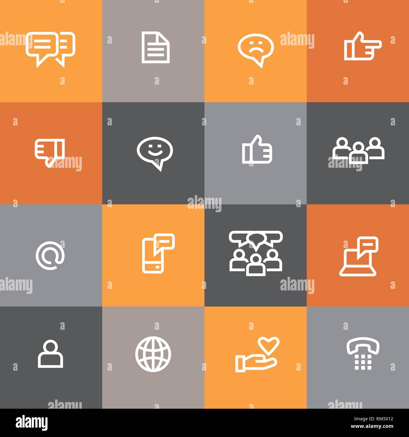 illustration of social media and network icons set Stock Vector Image ...