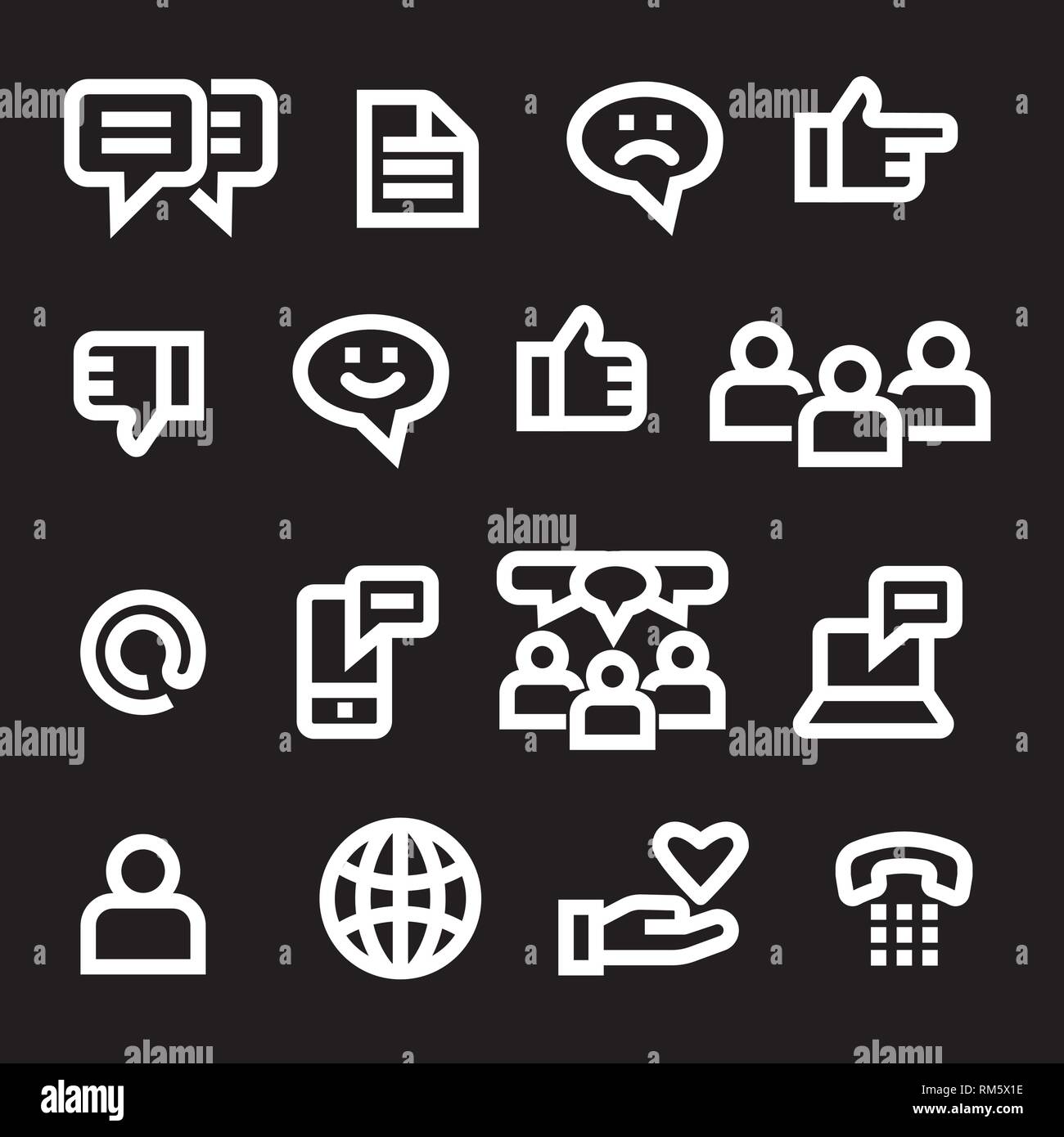 illustration of social media and network icons set Stock Vector Image ...