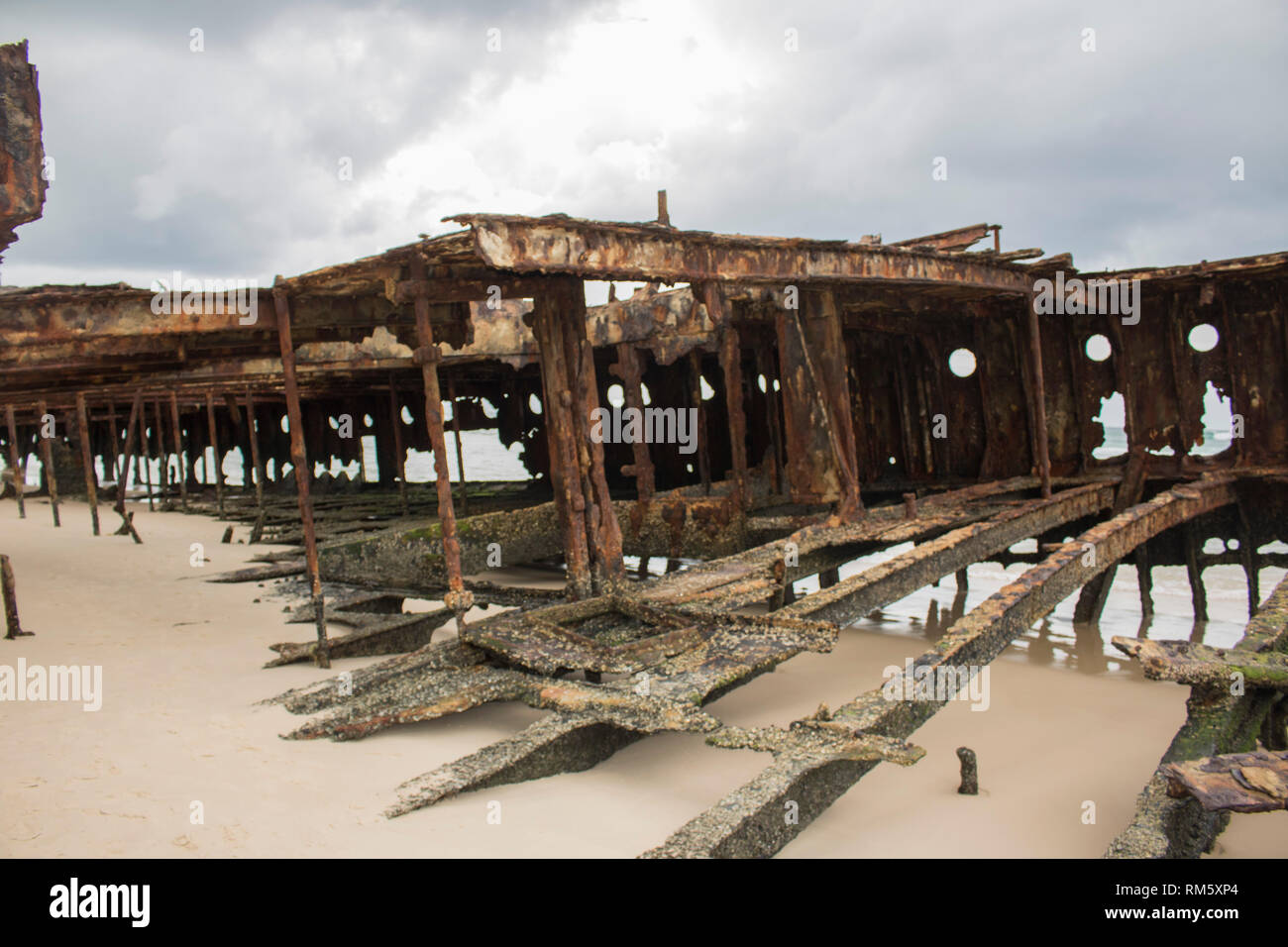 S.S Maheno shipwreck on Fraser Island, Australia Stock Photo