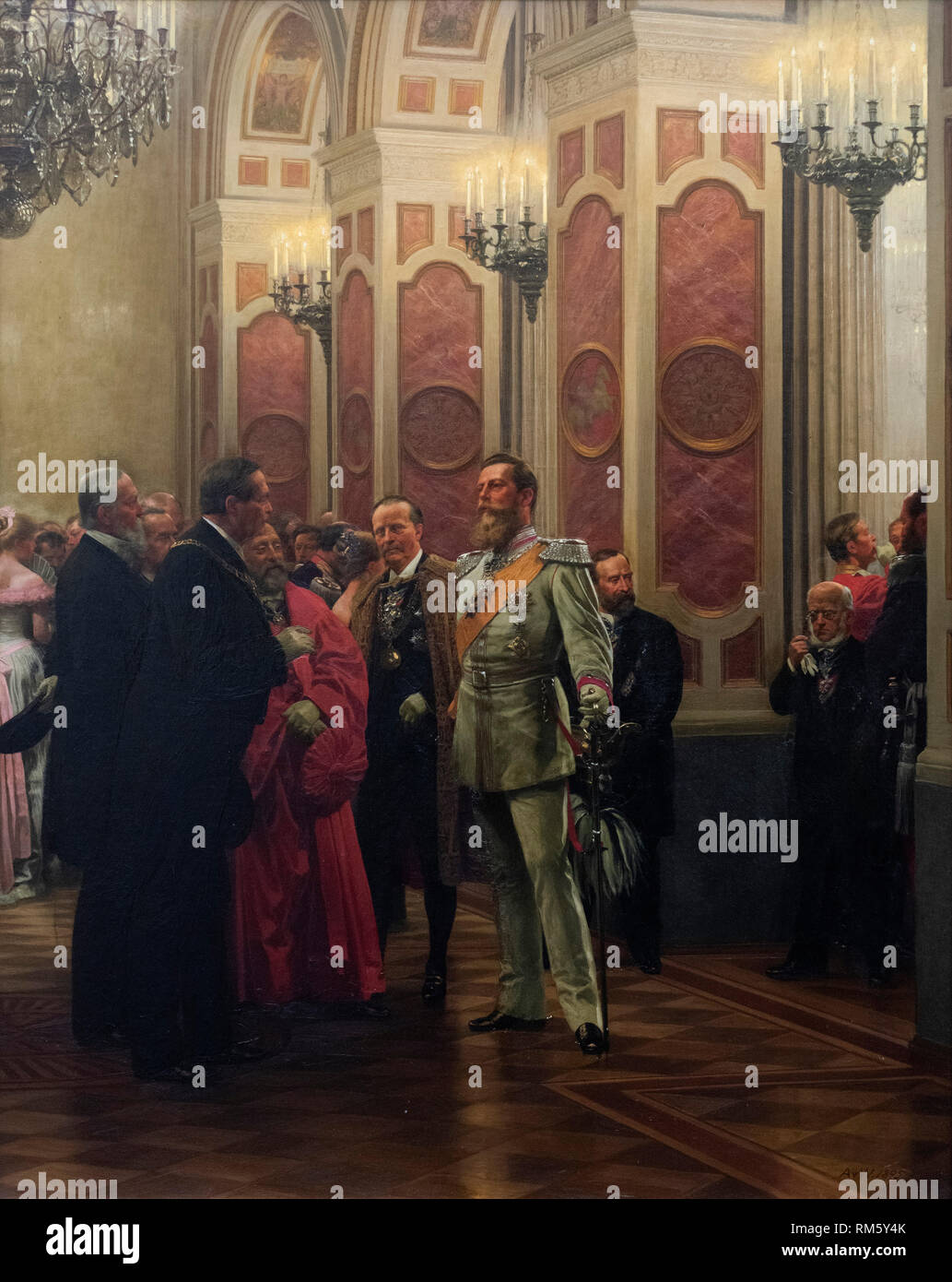 Anton von Werner (1843-1915), Crown Prince Frederick at the Court Ball 1878, 1895. Kronprinz Friedrich auf dem Hofball 1878. Alte Nationalgalerie, Ber Stock Photo