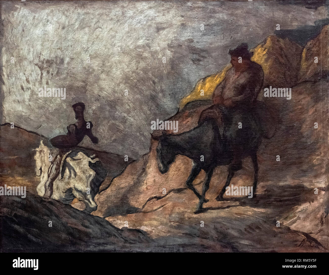 Honoré Daumier (1808-1879), Don Quixote and Sancho Panza, ca. 1866. Don Quichotte und Sancho Pansa.   Alte Nationalgalerie, Berlin. Stock Photo