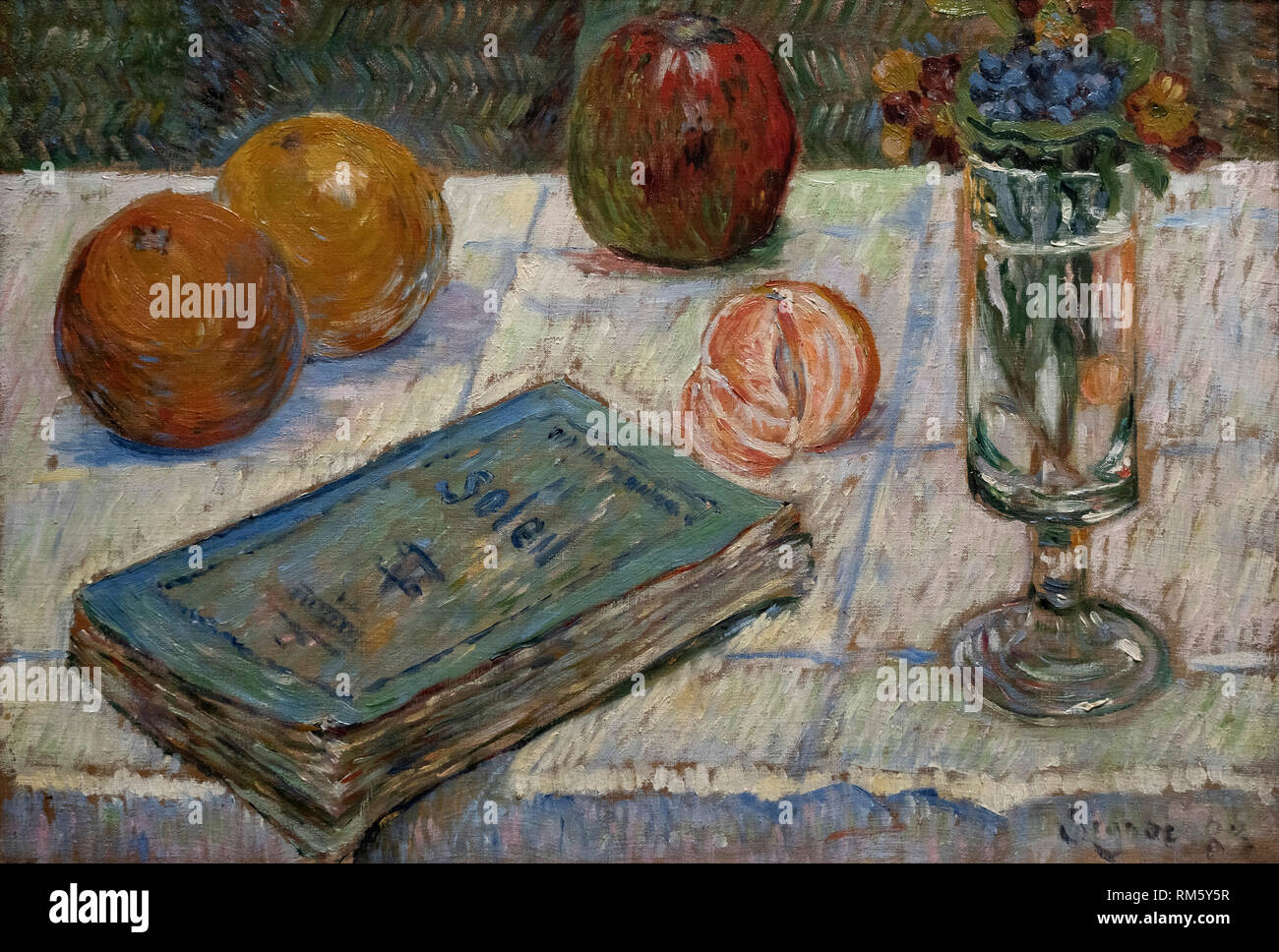 Paul Signac (1863-1935), Still Life with Book, 1883. Stilleben mit Buch. Alte Nationalgalerie, Berlin. Stock Photo