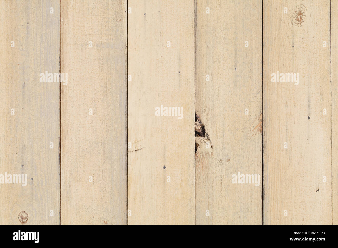 Vintage light painted rustic old wooden horizontal planks wall textured background. Faded natural wood board panel structure. Stock Photo