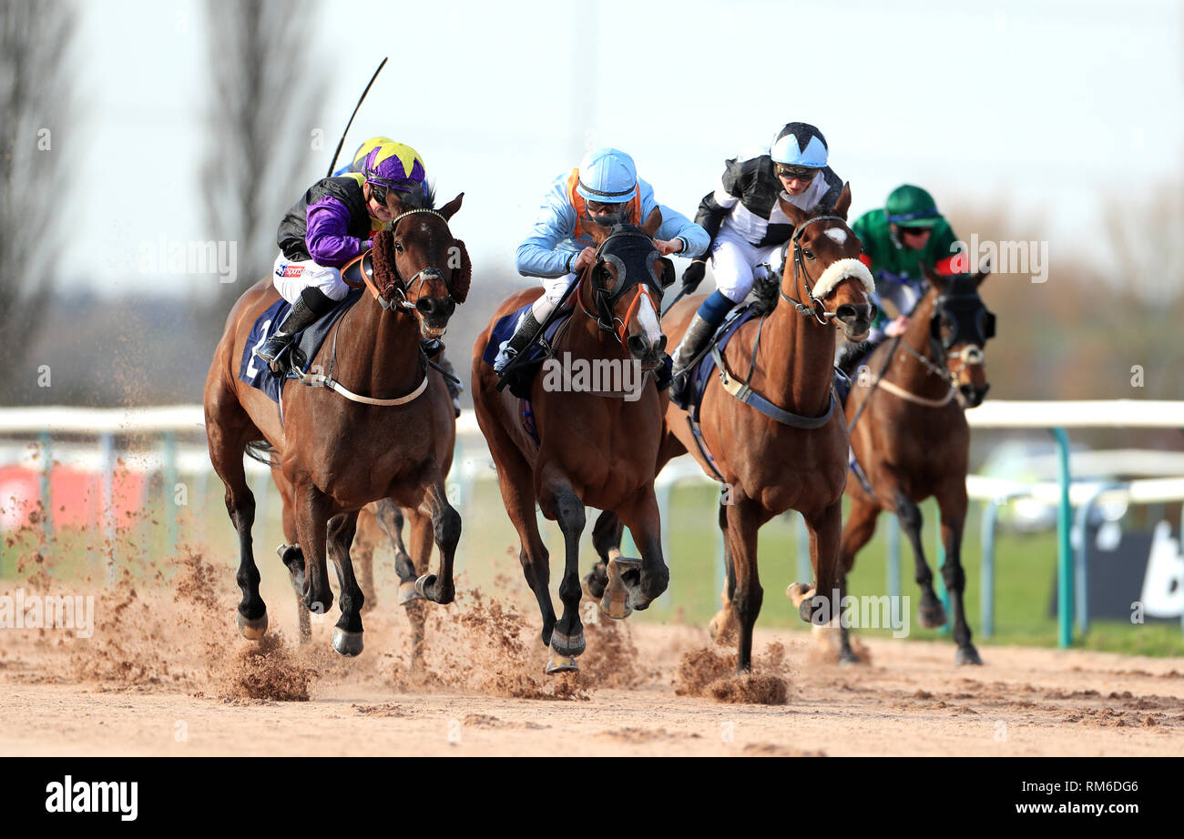 Rainbow Dreamer ridden by Hollie Doyle (left) wins the Betway Live ...