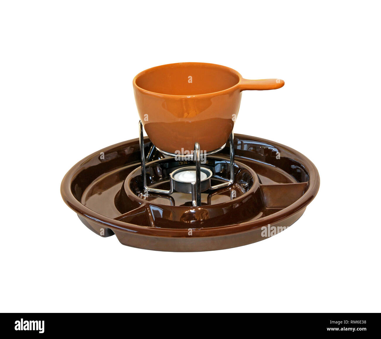 Ceramic fondue pot isolated with clipping path included Stock Photo Alamy