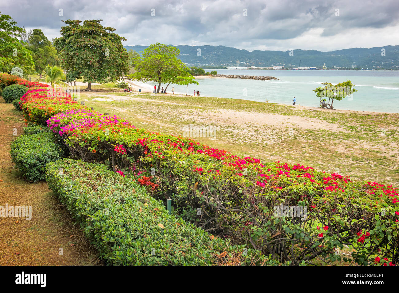 Old Hospital Park and One Man Beach in Montego Bay Jamaica Stock Photo