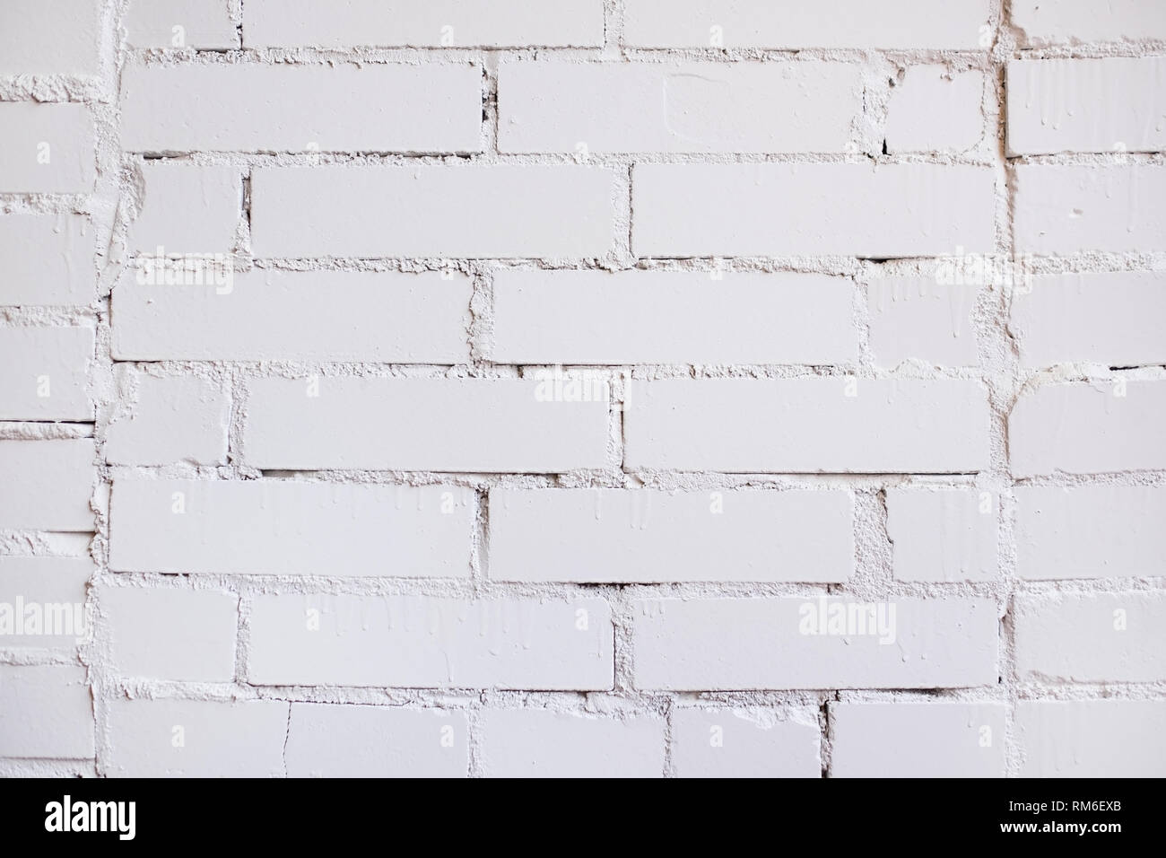 white brick wall texture for background close up Stock Photo