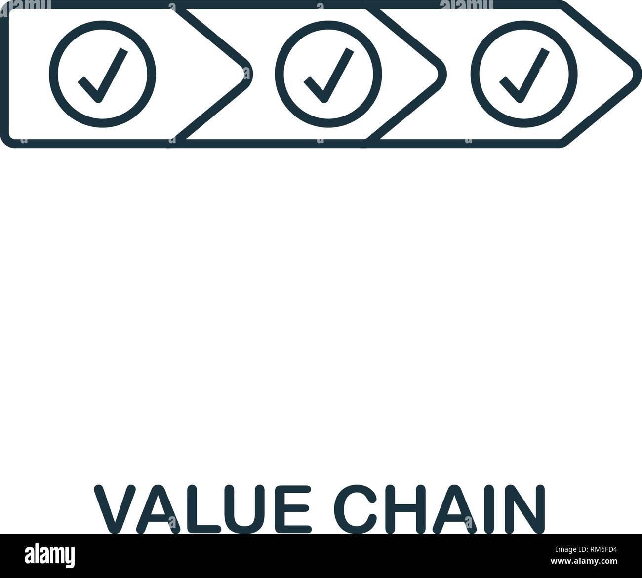 Value Chain icon. Thin line style industry 4.0 icons collection. UI and UX. Pixel perfect value chain icon for web design, apps, software usage Stock Vector
